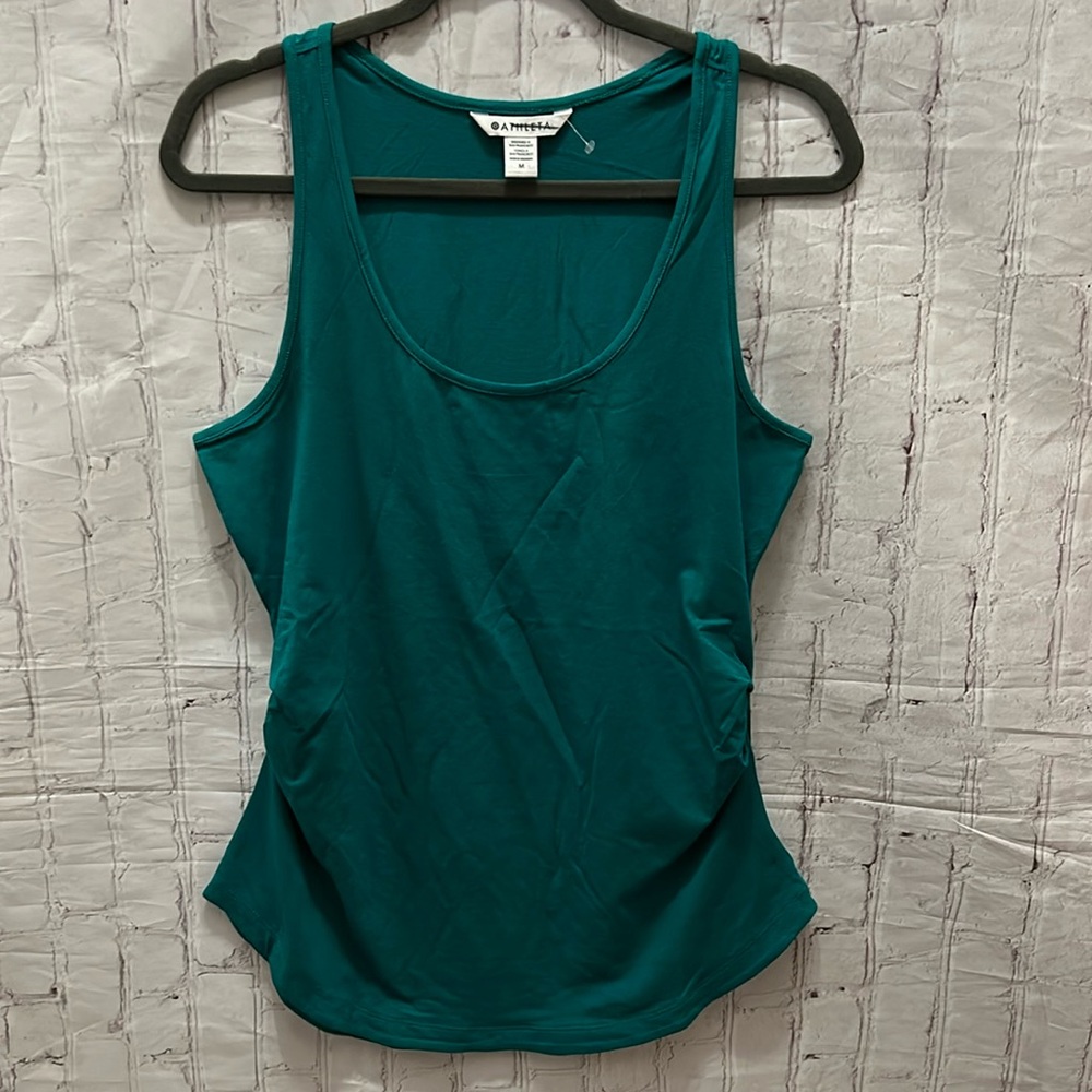 Athleta Outbound Scoopneck Tank Teal Emerald Green Size Small Oversized - Picture 3 of 7